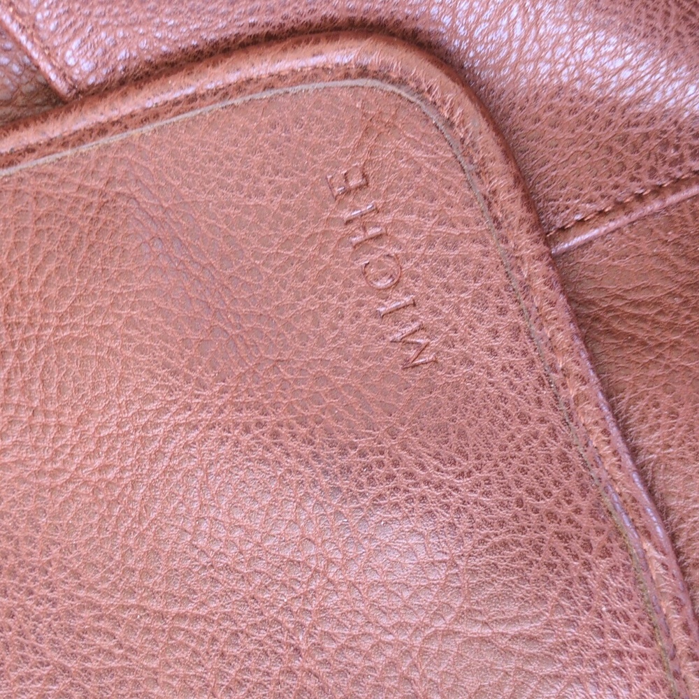 MICHE Brown Leather Travel Messenger Bag - Picture 2 of 4
